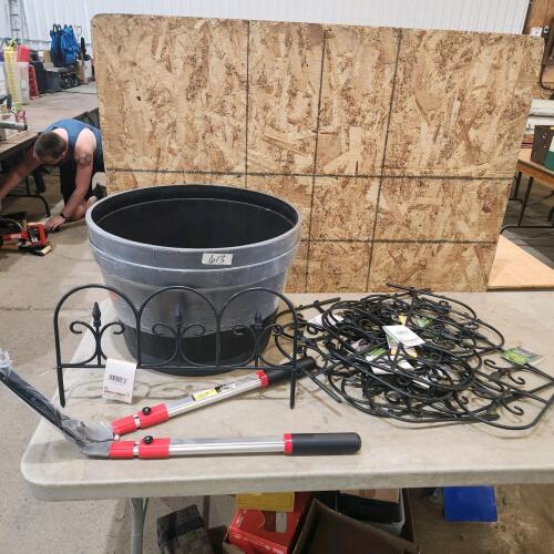 New telescopic grass snips, planters, garden edging