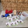 Planter, garden hose connectors, signs, etc.