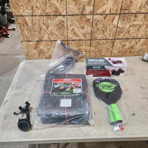 Chicken nesting pads, wheel chocks, pickle ball paddles, etc.
