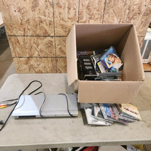 DVD player & various cds & dvds