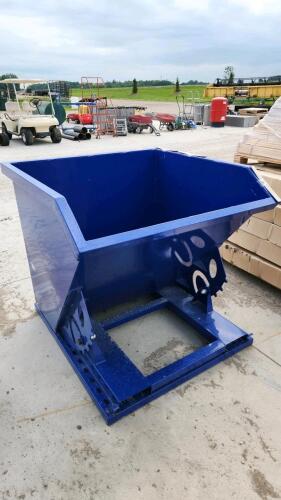 Pallet fork mount dumping bin 43"W 36"D