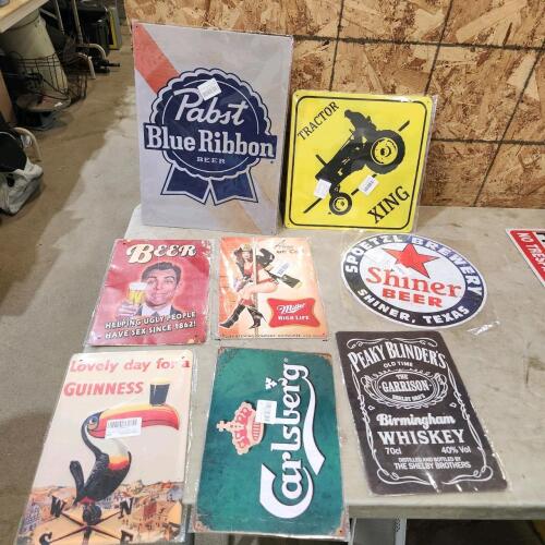 Various metal signs
