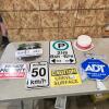 Various signs, etc.