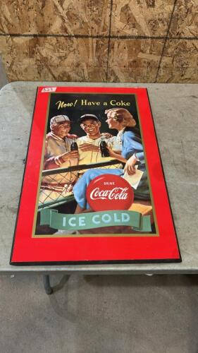 27&rdquo;x17&rdquo; Coca Cola wooden sign