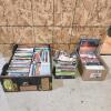 DVD movies, video games games, VHS tapes