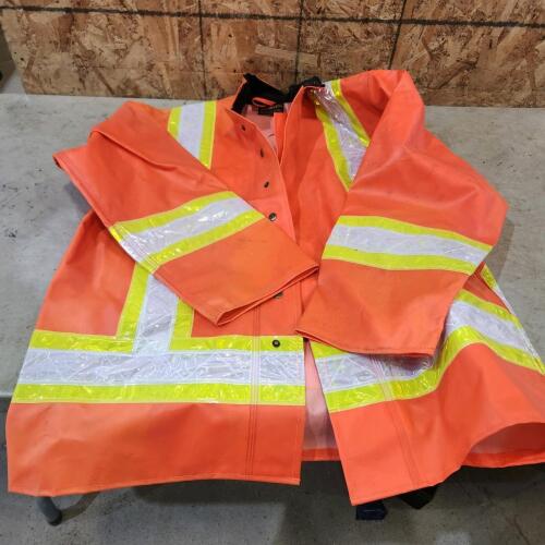 Large high visibility rain jacket