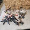 Clamps, plant hangers, castors, kettle