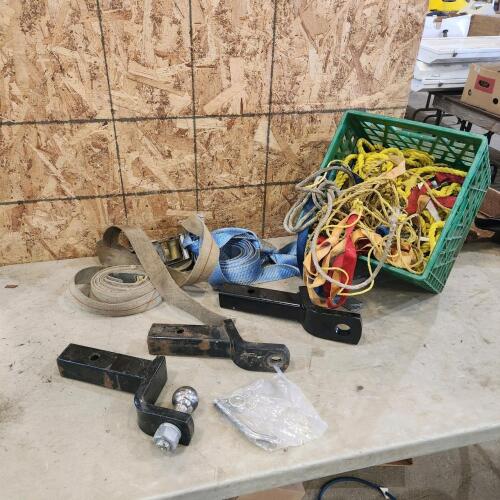 2" Hitches, ratchet strap, rope