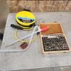 30' Retractable cord reel, drill bits, siphon pump, machinist tools