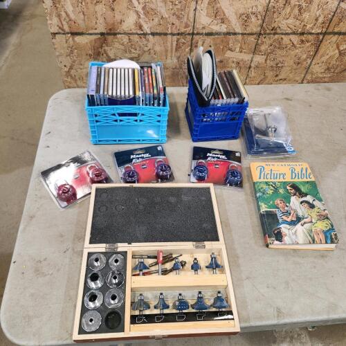Router bits, CDs, locks, etc.