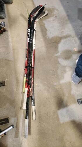 Various hockey sticks