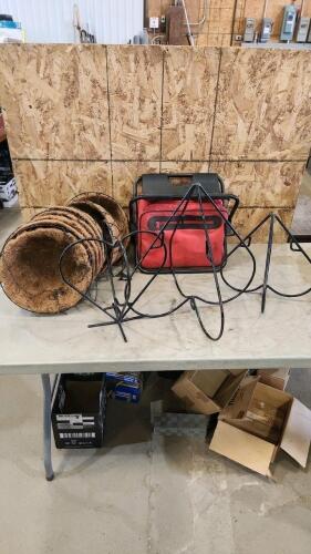 Hanging planters, cooler bag stool