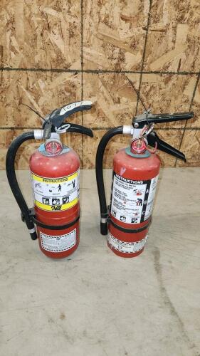 2 11" Charged fire extinguishers