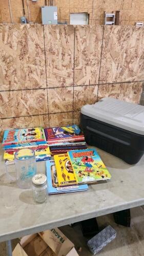 Story books, storage box, etc