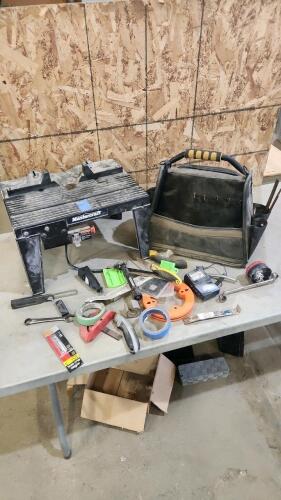 Router table, workbag w contents