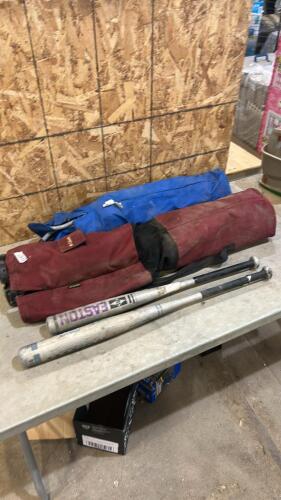 2 Lawn chairs, 2 Alum bats