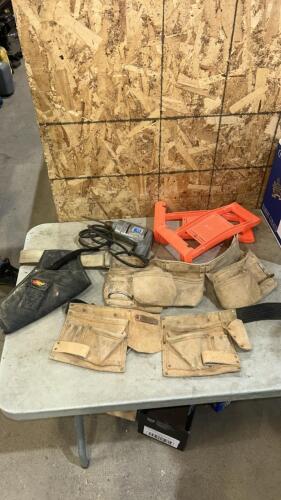 Tool belts, drill, panel grabbers
