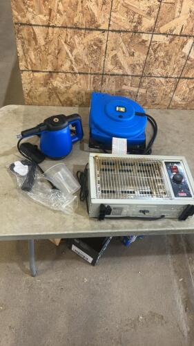 Steam cleaner as is, retractable cord reel, 120v heater as is