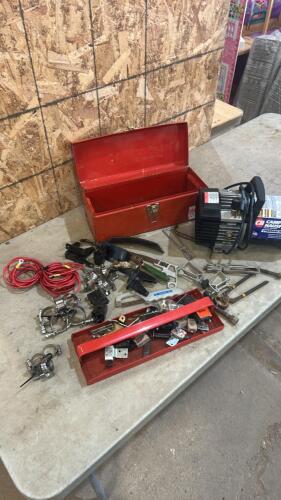 Portable air compressor, toolbox w contents