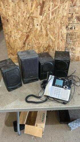 Assorted speakers, telephone