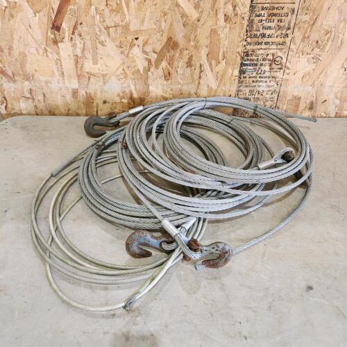 4 Various length 3/8" winch cable