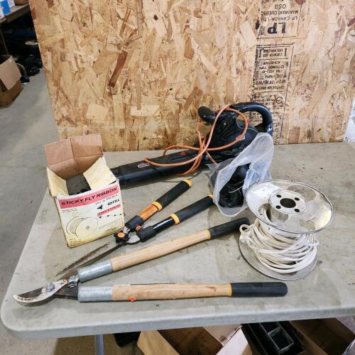 Pruners, fly ribbon, 14/2 wire, etc.