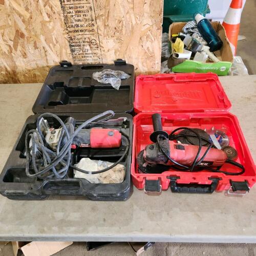 Biscuit jointer, angle grinder