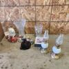 2 Oil lanterns & various glassware