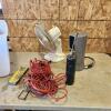 Fans, ext cord, torch
