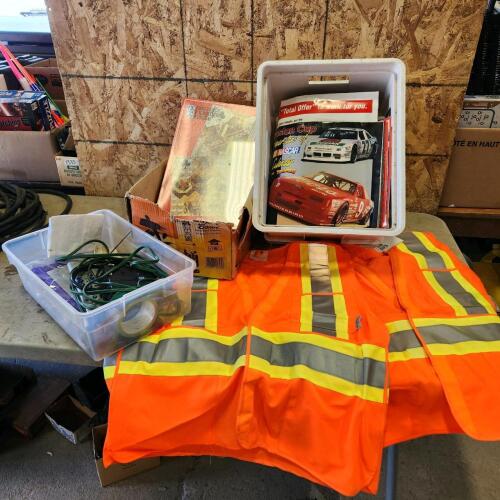 2 Safety vests, Nascar memorabilia, etc.