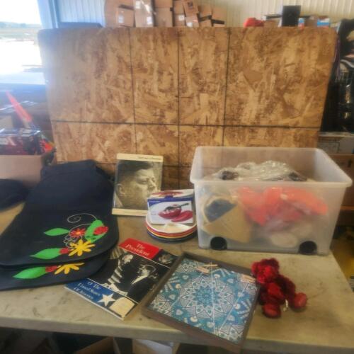 Presidential books, glassware, car mats, etc.