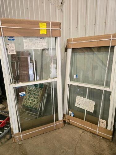 2 New Vinyl opening windows, 35"x66",35"x77"