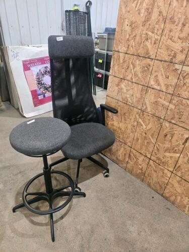 Office chair, adj stool
