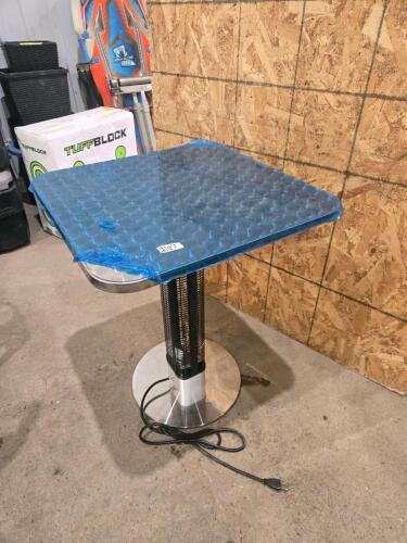 Stainless patio table w lit up base 2'x2'