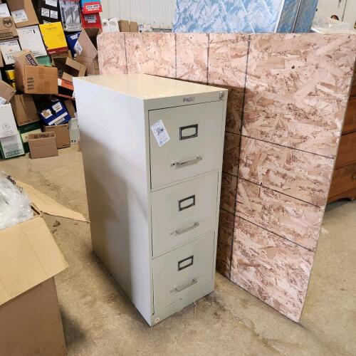 15"W 27"D 40" H 3 drawer letter sized filing cabinet