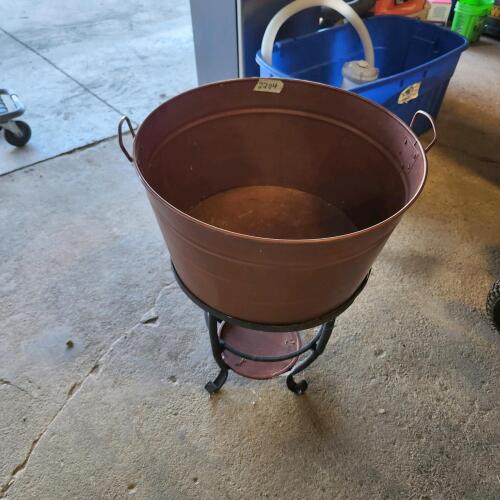 Metal planter 20"W 27"H