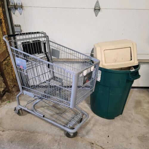 2 Garbage can & shopping cart