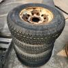 4 225/75R15 trailer wheels,3 tires shot