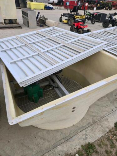 48" Fiberglass fan w winter cover & shutters