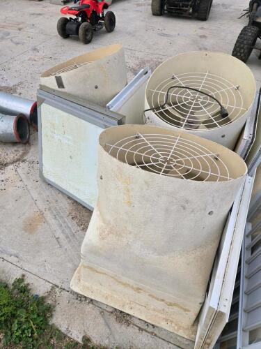 3 24" Exhaust fans w shutters & winter covers