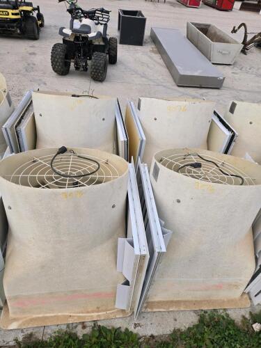 4 24" Fiberglass exhaust fans w winter covers & shutters
