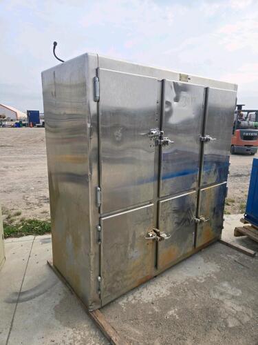 Stainless storage cabinet w damage 6'L 30"W 6'H