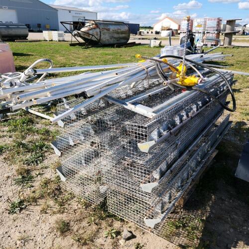 6- 7' L 16"W 10"H Poultry cages complete w wateres