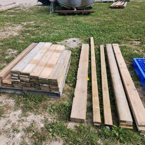 Various sized pressure treated lumber