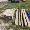 Various sized pressure treated lumber
