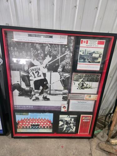 Paul Henderson memorial shadow box 3'W 44"H