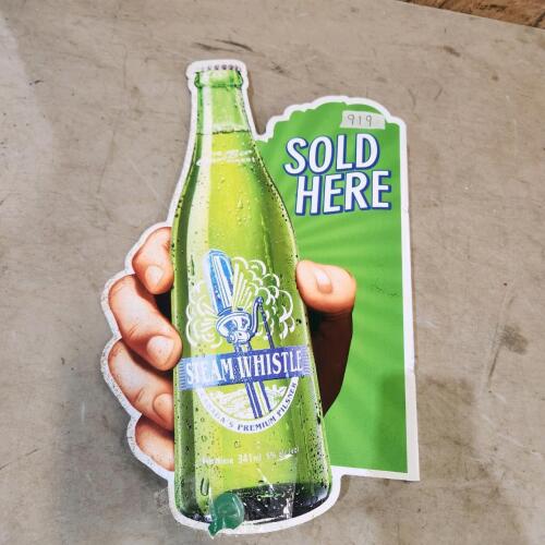 Metal beer sign