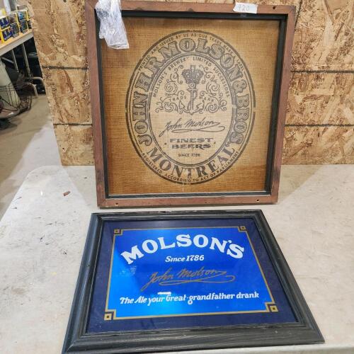 2 Framed Molsons signs