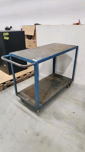 Metal rolling cart 42"L 20"W 35H