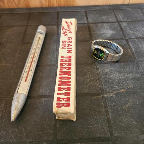 Dunn- lap grain bin thermometer, JD watch